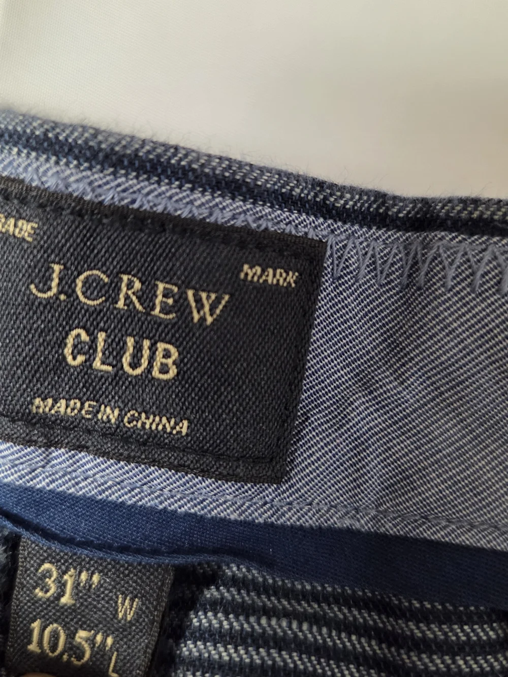 J. Crew Men's Navy 31 Striped Flat Front Shorts
